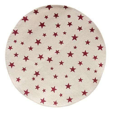 Round Mat w/Red Stars - The Fox Decor